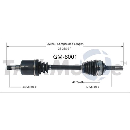Surtrack Axle Cv Axle Shaft, Gm-8001 GM-8001